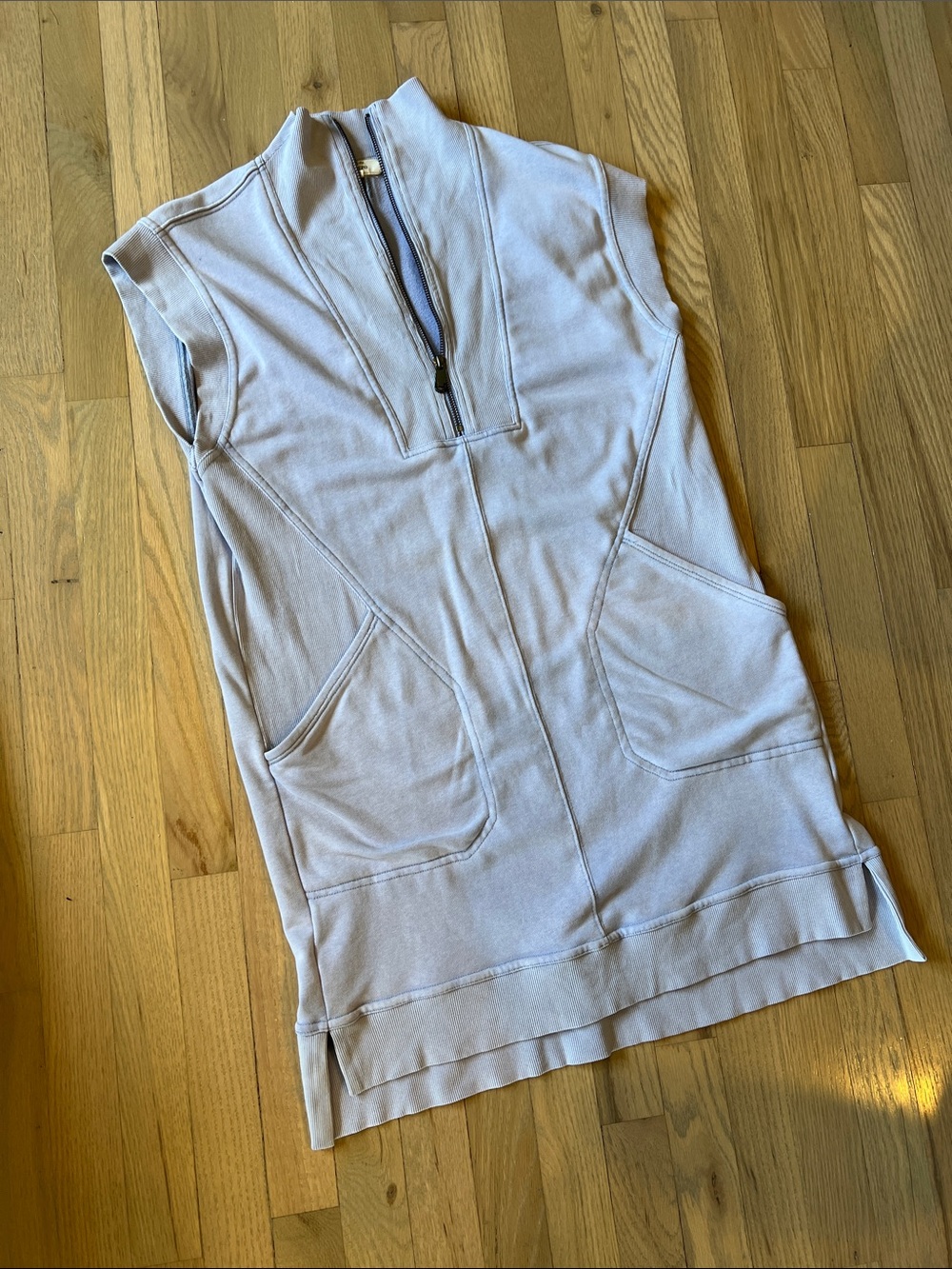 Sleeveless Half-Zip Pullover Dress in Light Lavender